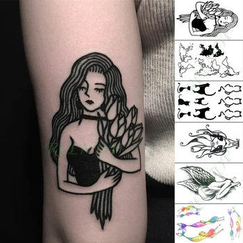 

Waterproof Temporary Tattoo Sticker nation style feather flowers cat small tatto flash tatoo fake tattoos for girl men women