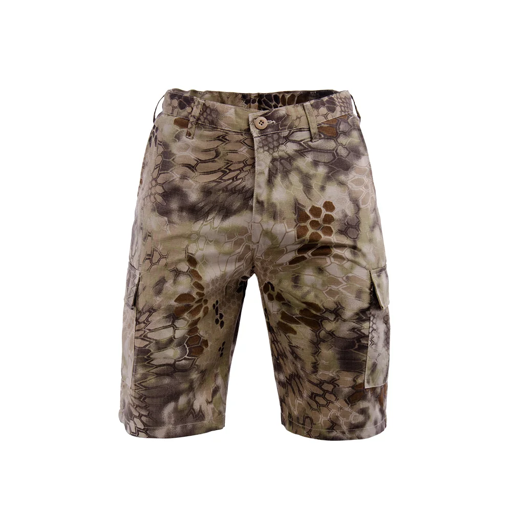 Summer Cargo Shorts Men Casual Workout Military Men's Shorts Multi-pocket Calf-length Short Pants Men Army Camo Military Shorts