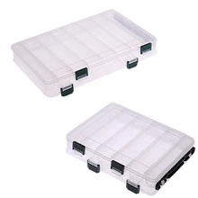 Прозрачные пластиковые коробки для рыболовных снастей, двухсторонние 10/14 слотов, чехол, инструмент для приманки, универсальная рыболовная приманка, аксессуары, коробка, Pesca