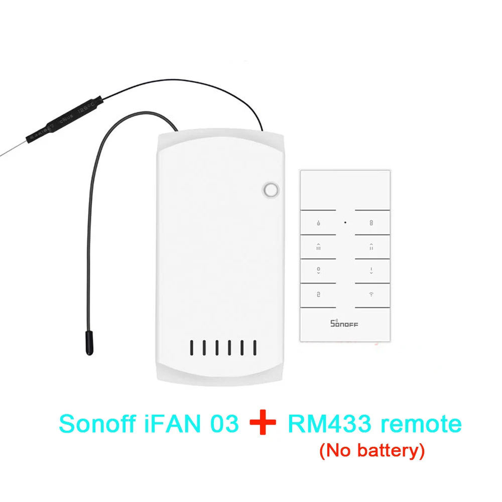 Sonoff iFAN03 RM433 потолочный вентилятор Радио пульт дистанционного управления умный Wifi переключатель регулировка скорости вентилятора диммер работает с Alexa Google Home - Комплект: iFan 03 with RM433