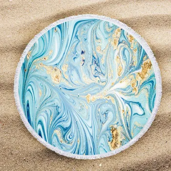 

Marble Large Round Beach Towel For Adult Colorful Pattern Microfiber Shower Towel Travel Blanket Swimming Cover Home Decorative