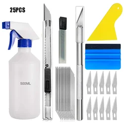 Applicateur de vinyle, Kit d'outils, Film d'emballage de voiture, raclette en caoutchouc, vitre, teinte Aquarium, grattoir de nettoyage, dissolvant d'autocollant 