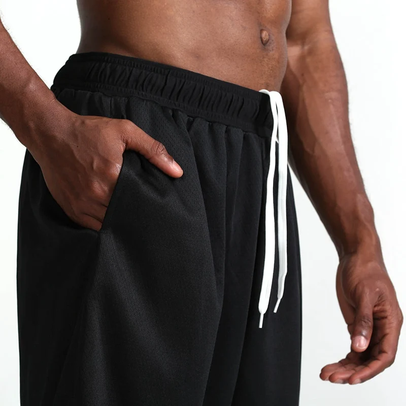 Мужские баскетбольные шорты для фитнеса с невидимыми карманами на шнурке эластичные быстросохнущие спортивные короткие брюки