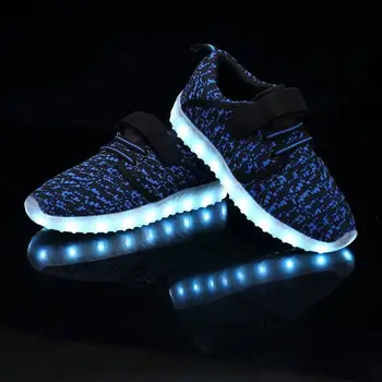 

Pink Kid Luminous Sneakers Glowing USB Charge Boys LED Shoes Girls Footwear LED Slippers White