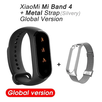 Global 4 Package 4 Xiaomi mi браслет 4 браслет mi band 4 Глобальный смарт-Браслет фитнес-трекер Xiaomi mi 4 браслет пульсометр SmartBand - Цвет: Global 4 Package 4