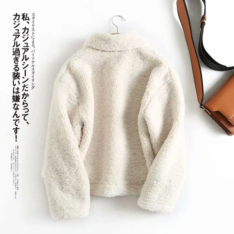

Fall And Winter Clothes New Style Lambs Wool Coat Women's Loose-Fit Korean-style Short Students BF Cute Hipster Cotton-padded Cl
