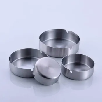 

New Portable Home Metal Ashtray Round Large Capacity Cigarette Ash Tray Push Down Smoking Ashtray Holder