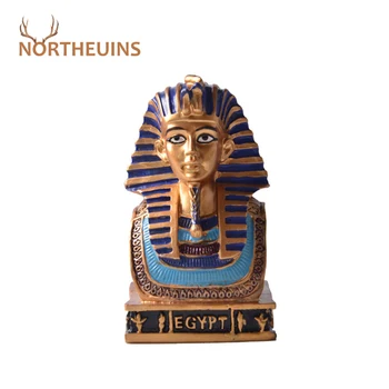 

NORTHEUINS Resin Egyptian Pharaoh Head Figurines Creative Character Statues Home Decoration Figures For Living Room Pieces Loft