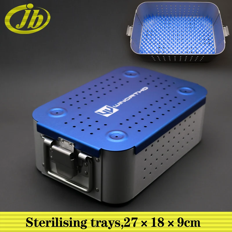 

Sterilising trays 27*18*9cm surgical operating instrument autoclave sterilization the sterilization box aluminium alloy