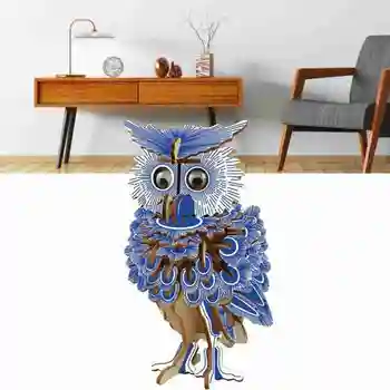 

DIY 3d Assembled Puzzle Toy Laser Cutting Wooden Owl Puzzle Game Gift For Children Practical Ability Model Building Animal Kit