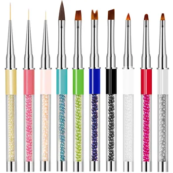 

CYSHMILY 10Colors Nail Brush Pearl Nail Pen Soft Dust Painting Brush Liner For Manicure Brush Gel Powder Remover Nail Art Tools
