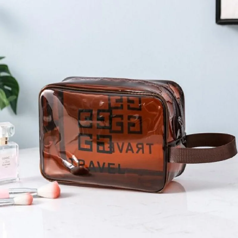 

Travel Waterproof PVC Transparent Cosmetic Bag, Women's Washing Bag, Bath Bag, Washing Bag, Three-piece Set Customization