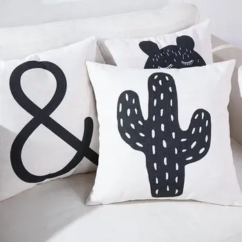 

Cartoon Cactus/Bear/Tree Throw Pillow Case Cushion Cover Home Sofa Bed Decor Cartoon Removable Breathable Home Decor Pillow Case