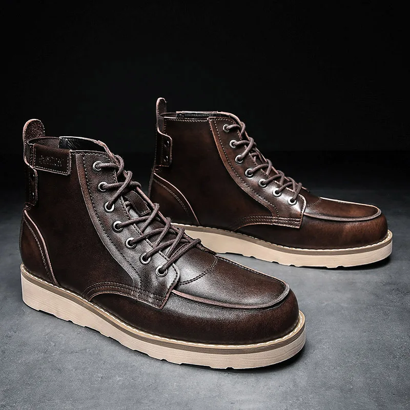 

Men Boots Genuine Leather Chelsea Boots Autumn and Winter Classic Men's Boots Thick Fur Warm Men Shoes Male Big Size Shoe
