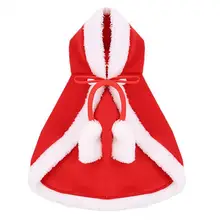 

Four-legged Red Christmas Pet Dog Cat Hoodie Clothes Winter Cotton keeps Warm Apparel Cloak Cape Holiday Party Hoodie Costumes