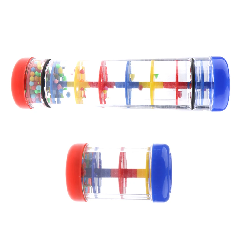 2pcs Colorful Rainmaker Rain Stick Rattle Toy Kids Musical Toys