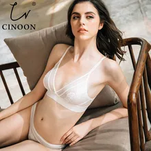 CINOON Новое ультра-тонкое сексуальное кружевное прозрачное стильное нижнее белье без косточек комфортный и дышащий бюстгальтер наборы вышитое белье