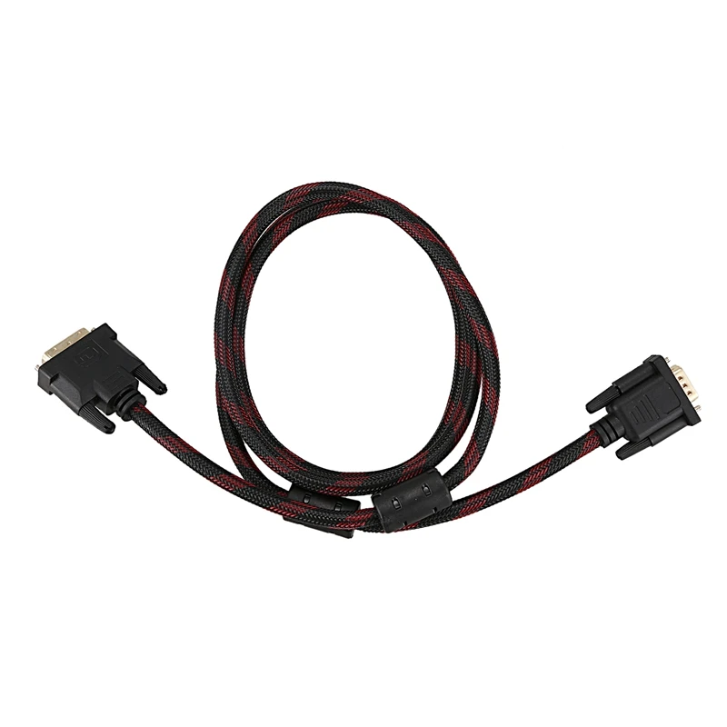 DVI-I 24+ 5 Dual Link Male to VGA Male Кабель 1,5 м красный черный