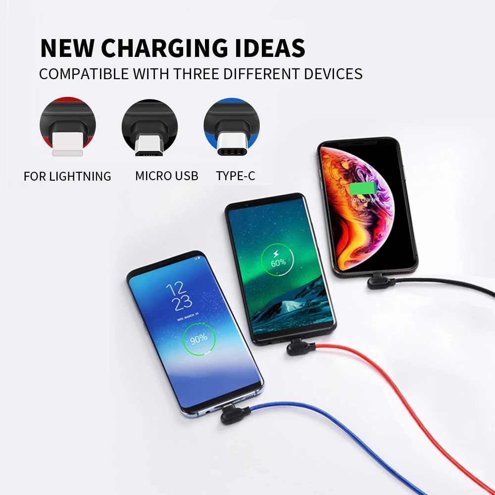  VOXLINK USB Kabel 3 in 1 Für iPhone XS Max XR X 8 7 Ladegerät Micro USB Kabel Für Android USB Rolle