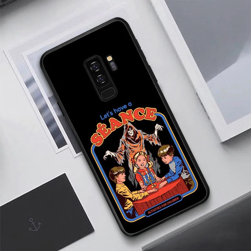 Хэллоуин сатана Винтаж Let's Summon Demons черный мягкий ТПУ телефонные чехлы для samsung Galaxy S10 S10PLUS S8 S9 Plus note 8 S7Edge - Цвет: black