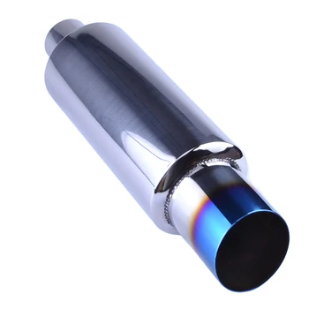 

2018 Universal Stright Single Tube Silver Car Exhaust Muffler Vehicle Steel Tail Pipe Auto Refitting Accessory Exhaust Tailpipe