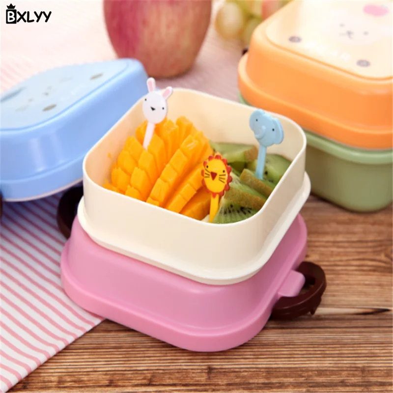 BXLYY 1 шт. детский Ланч-бокс мини двойной Bento box детские столовые приборы кухонные принадлежности гаджет Ланч-бокс контейнер для еды Cuisine.85