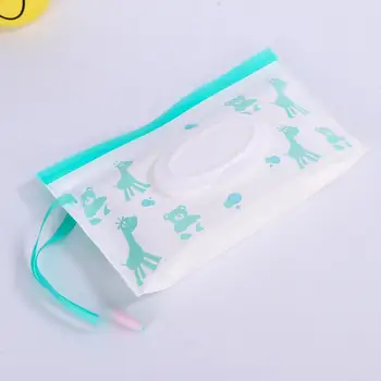 

Eco-friendly Snap Strap Baby Wipes Box Portable Clamshell Cosmetic Holder Reusable Refillable Portable Baby Wipes Container