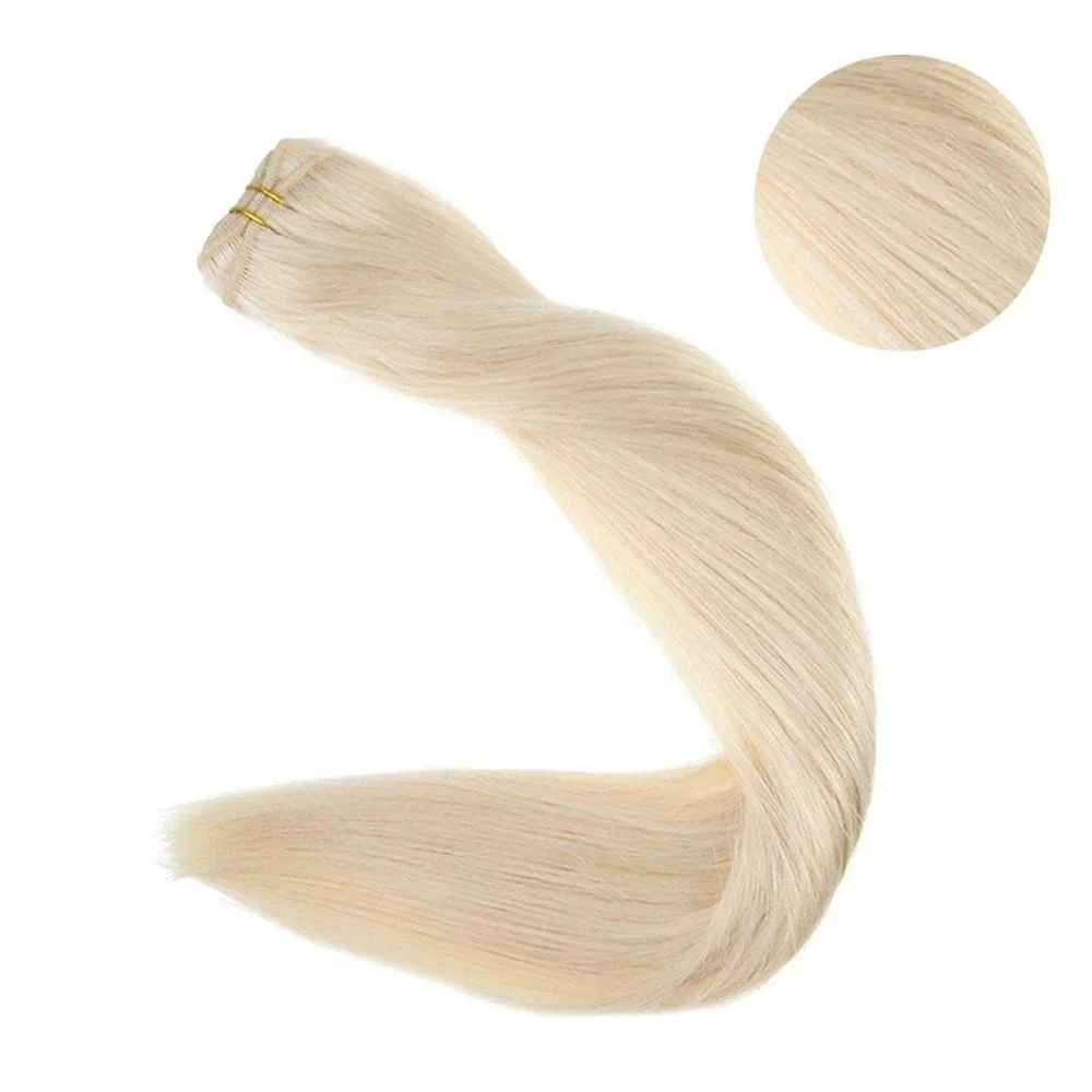 Full Shine Hair Weft Solid Color Weave 100g Machine Made Remy Hair