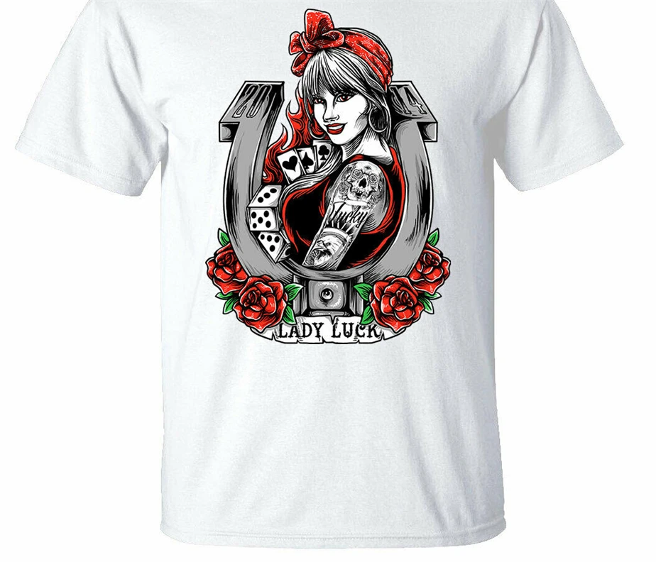 Женская удача Мужская футболка азартные игры Pinup карты для казино покер Ace Spades