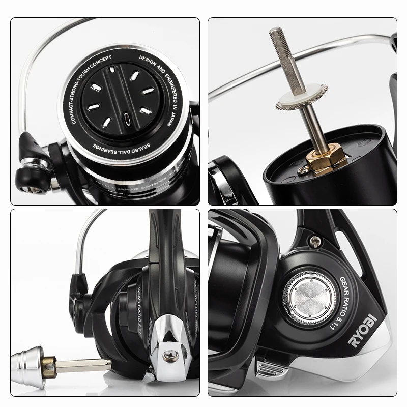 Рыболовная катушка RYOBI ACCURIST2000/3000/4000/1/5 спиннинговая S4 + 1BB передаточная передача:.