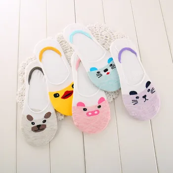 

5Pairs Summer Cartoon Cotton Thin Women Creative Casual Funny hello kitten Animals Happy Sock For Female Cute Girls Boat Socks