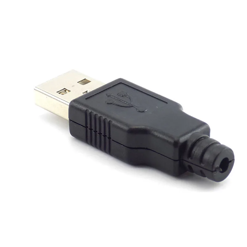 Plug com Capa de Plástico Preto tipo Solda 3 em 1 tipo um Lote Atacado Macho 2.0 Usb Soquete Conector 4 Pinos Diy 500 Pçs - Computers & Electronics