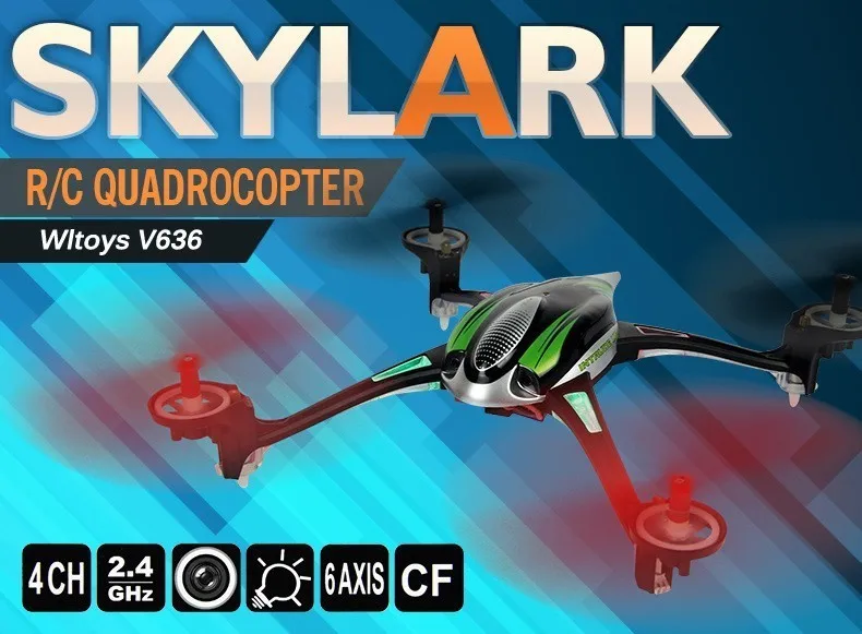 Wltoys Skylark V636 Квадрокоптер 4CH 6 Axis GYRO Electirc Радиоуправляемый вертолет 2,4 ГГц Безголовый режим 3D Дрон