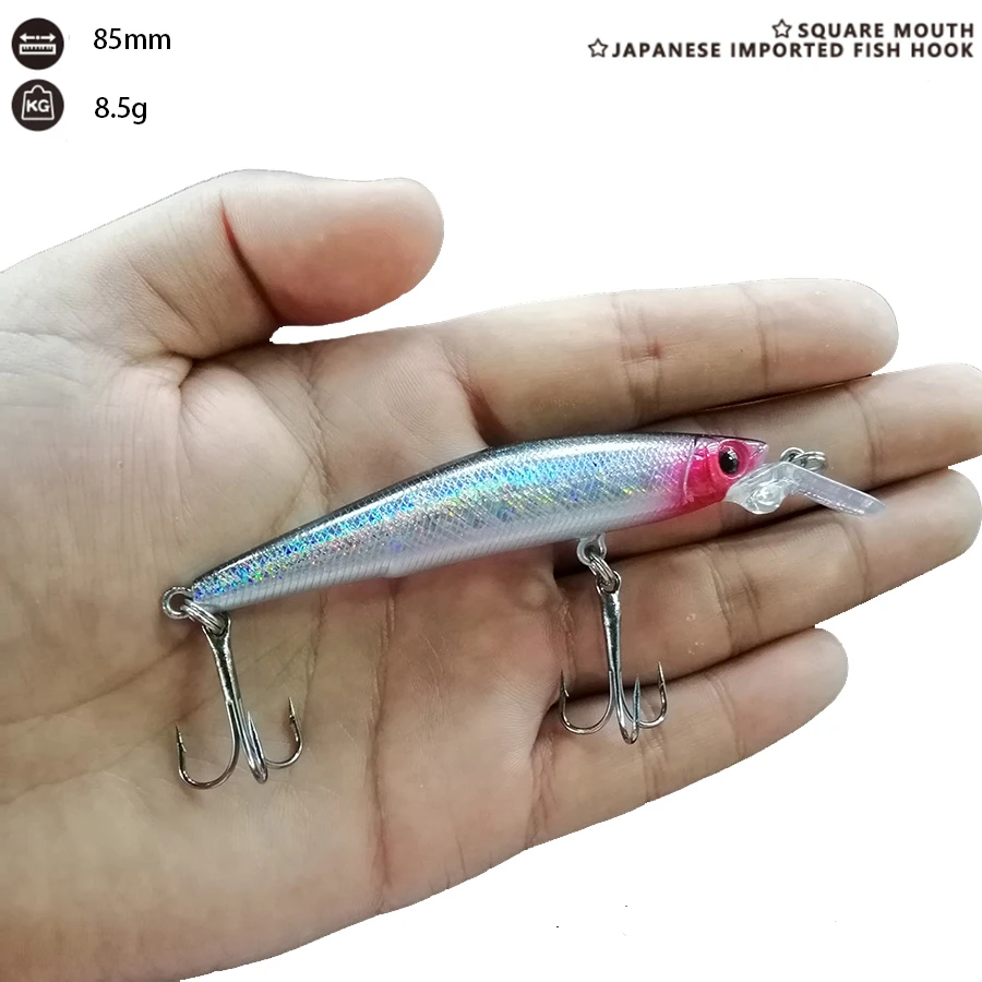 ARDEA Fishing Lure Minnow 85mm 8.5g Floating Artificial Hard lures trolling crankbait Bass Perch Pike Trout bait