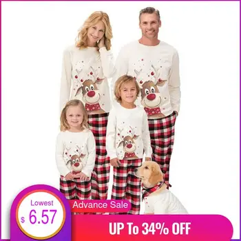 

Family Christmas Pajamas Set 2020 Deer Print Family Matching Clothes Xmas Gifts pjs Family Sleepwear 2PCS pijama navidad familia