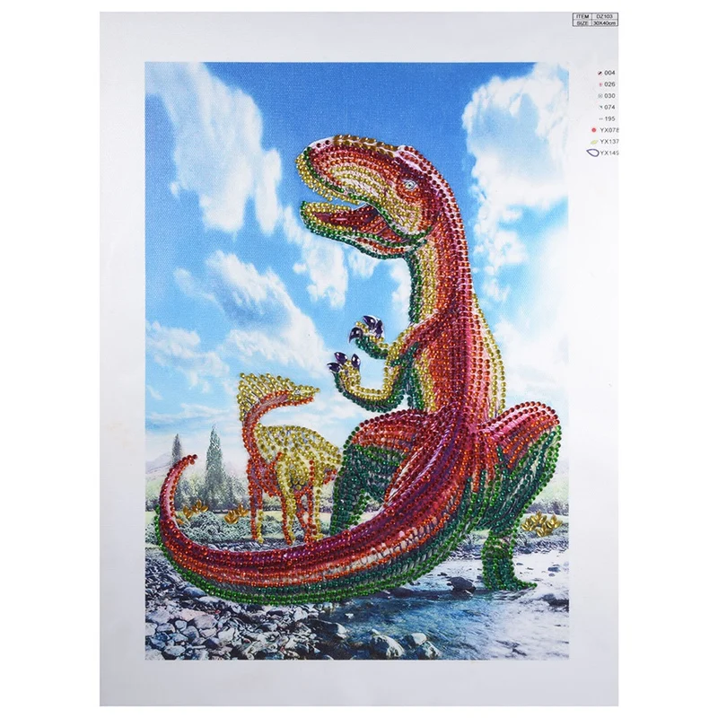 

Colorful "Dragon" Baby Dinosaur Head 5D Diy Diamond Painting Partial Special Shaped Diamond Embroidery Rhinestones Home Decor