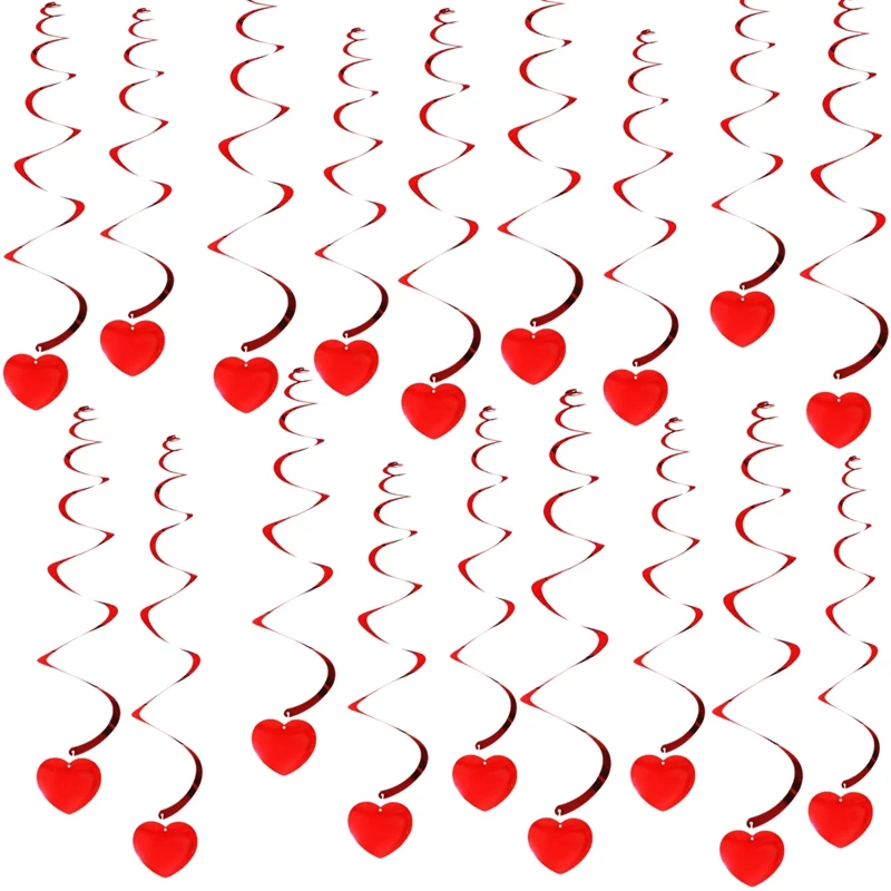 

Best 18 Hanging Heart Swirls - Valentines Day Decorations - Valentines Day Hanging Decorations for Ceiling - Great for Anniversa
