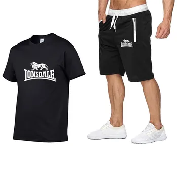 

2020 cotton T Shirts+Shorts men sets Brand clothing Two pieces tracksuit Fashion Casual Tshirts Workout Fitness Sets S-XXL