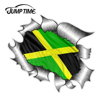 

Jump Time Ripped Torn Metal Design With Jamaica Jamaican Flag Motif External Vinyl Car Sticker 1 for Windows Bumper