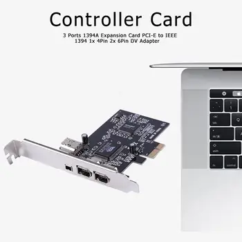 

3 Ports 1394A Expansion Card PCI-E to IEEE 1394 1x 4Pin 2x 6Pin DV Adapter Computer Components and Accessories
