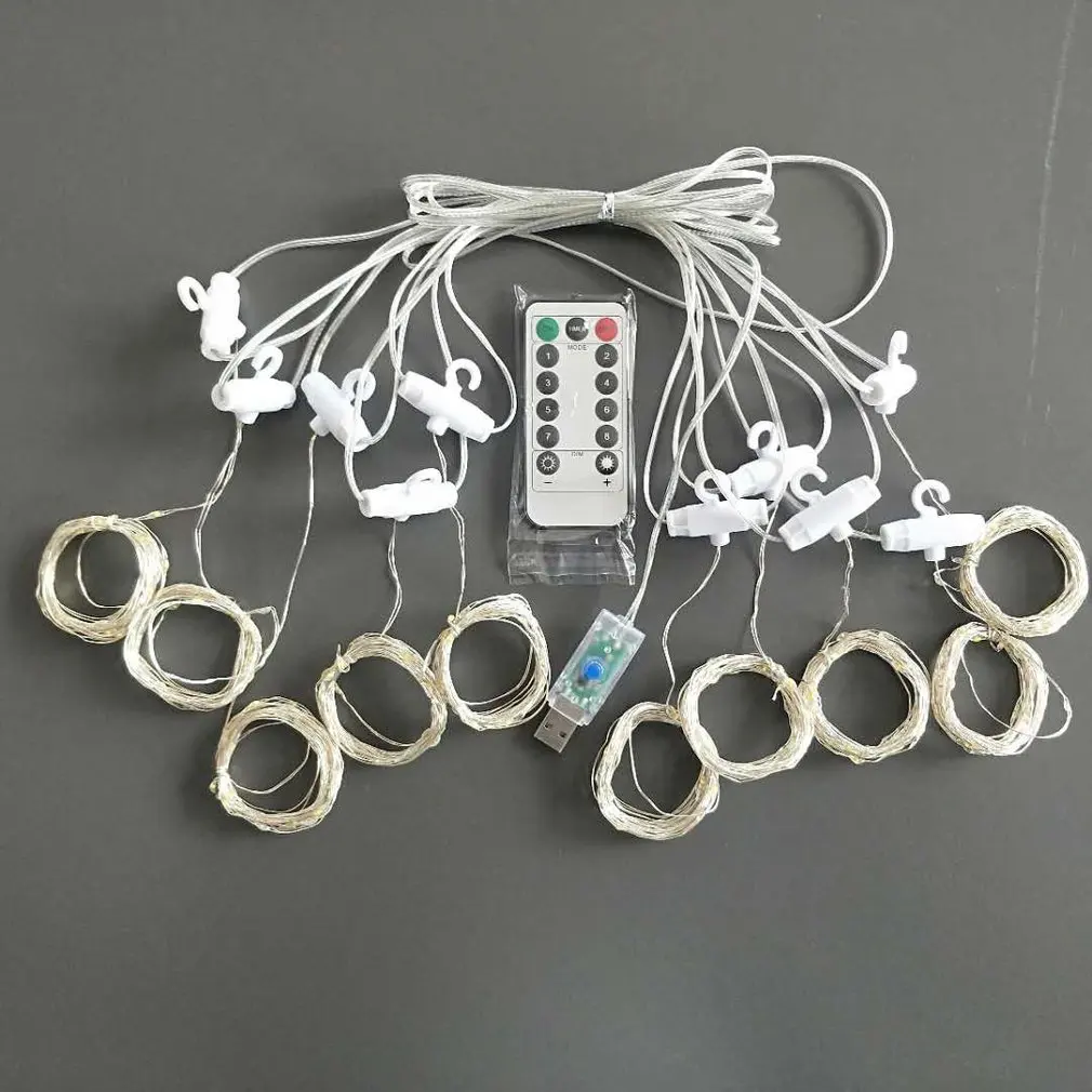 Led Curtain Light Usb With Remote Control 3x3 Meters 300 Lights Hook