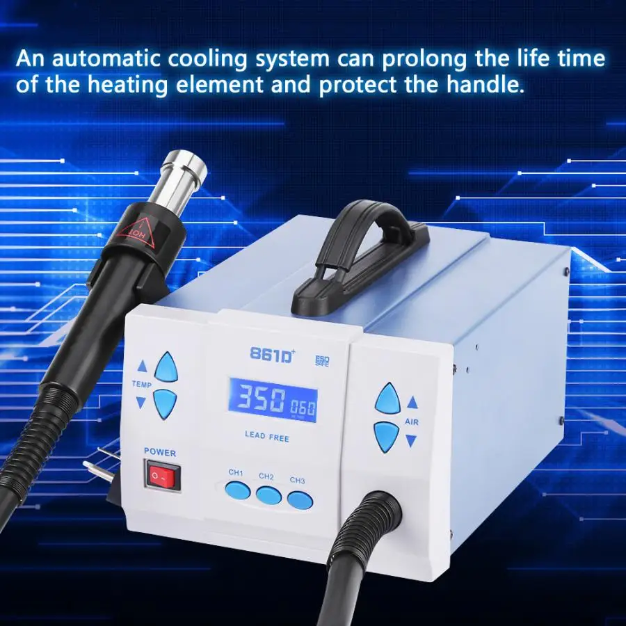 

1000W 220V Hot Air Rework Station LED Heat Gun Blow Dryer for BGA IC Desoldering Tool estacion de soldadura Domestic Delivery