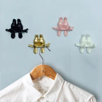 

Bird Resin Hook for Wall No Punching Coat Hat Hanger Clothe Key Towel Storage Rack Living Room Wall Decoration Home Organization