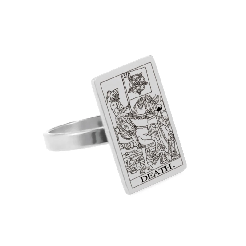 Dawapara Gold-Tone Tarot Card Stainless Steel Vintage Ring for Women - Major Arcana Inspired Jewelry
