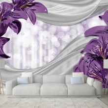 Beibehang пользовательские 3d обои американский цветок лилии шелковый Сад Фреска диван гостиная спальня ТВ фон украшения дома