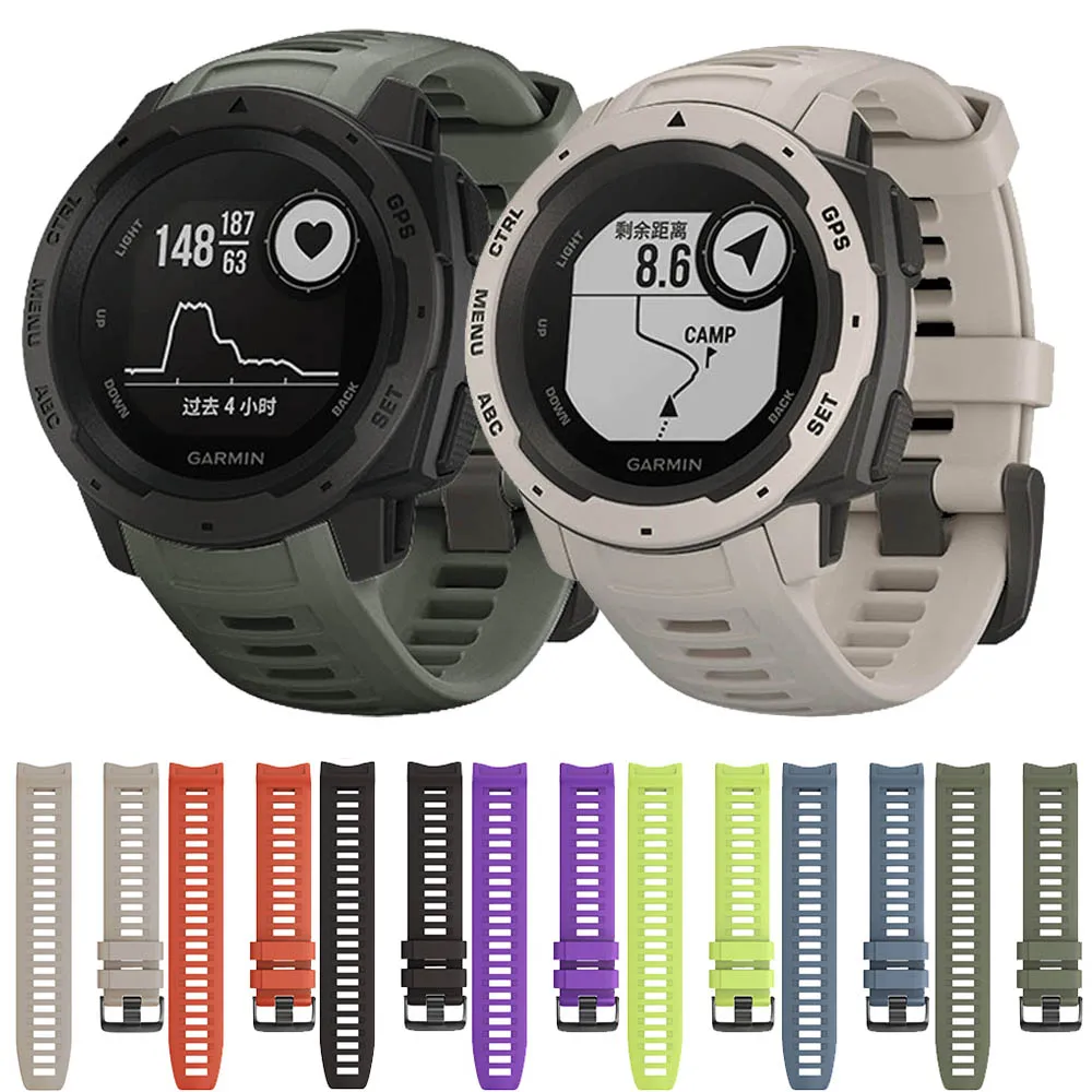 Ремешок силиконовый для смарт-часов Garmin Instinct/Tactical/Tide спортивный сменный Браслет