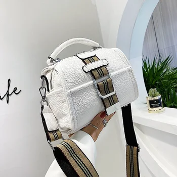 

Fashion HandBags for Women 2020 Luxury Pu Leather HandBag Ladies Shoulder Crossbody Bag Woven Wide Shoulder Strap Designer Bags