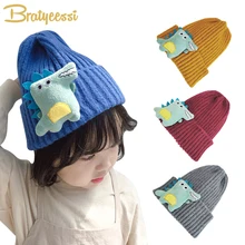 

Cute Dinosaur Children Winter Hat Baby Beanie Knitted Kids Hats Caps for Children Accessories Infant Baby Girl Boy Cap 1-4Y