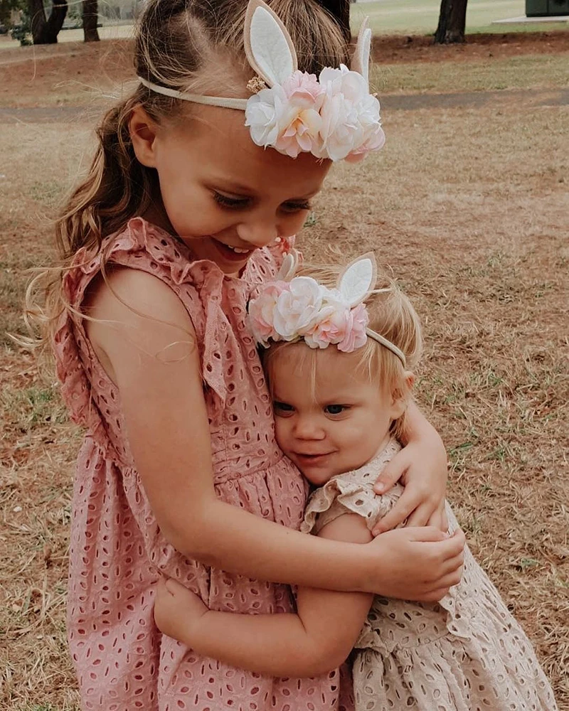 Lovely Baby Girls Easter Day Headband Rabbit Ear Newborn Photo Props Cute Elastic Flower Crown Hairbands Party Hair Accessories hair bands hair accessories hair headband accessories baby headband set