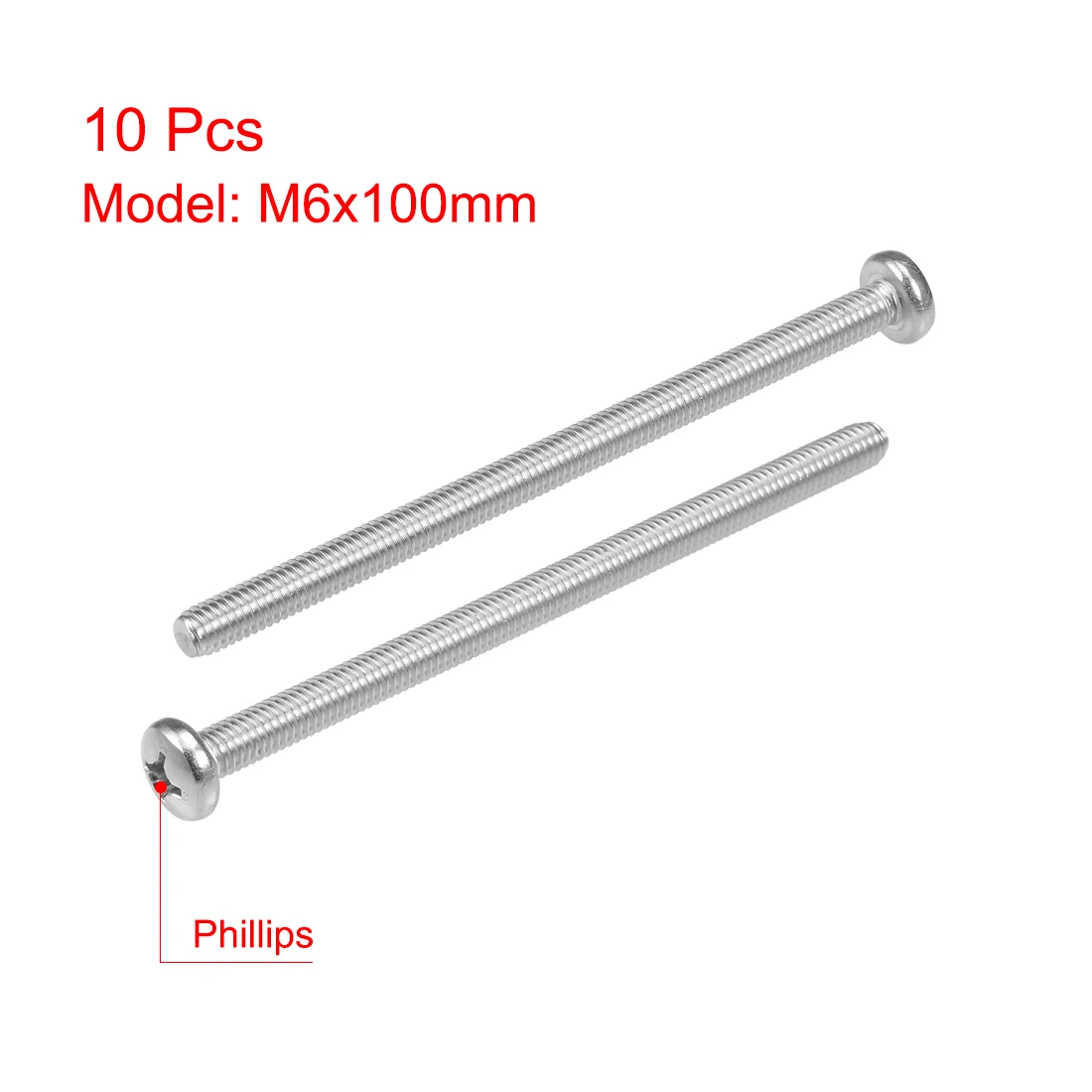 Uxcell 4-25PC M6 машинные шурупы Phillips с перекрестной головкой болты длинные 14/20/35/45/50/55/60/65/70/75/80/90/100 мм